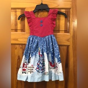 Eleanor Rose Santa’s Workshop Christmas Dress. Size 5-6.